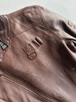 DIESEL - 2000s ASYMMETRICAL ZIP FRONT LEATHER BIKER JACKET