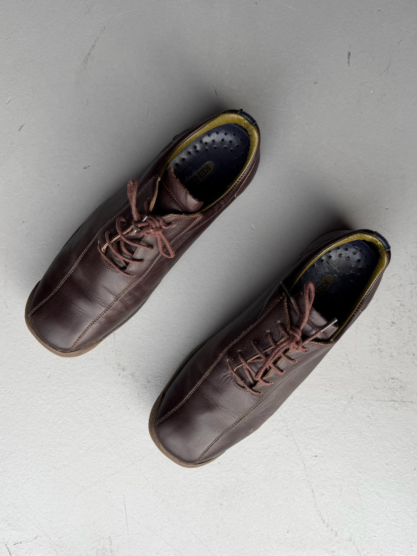 KENZO - 1990s SQUARE TOE LEATHER TRAINERS