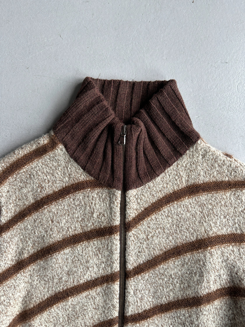 ROBERTO CAVALLI - 2000s OVERSIZED ZIPPED KNIT JUMPER