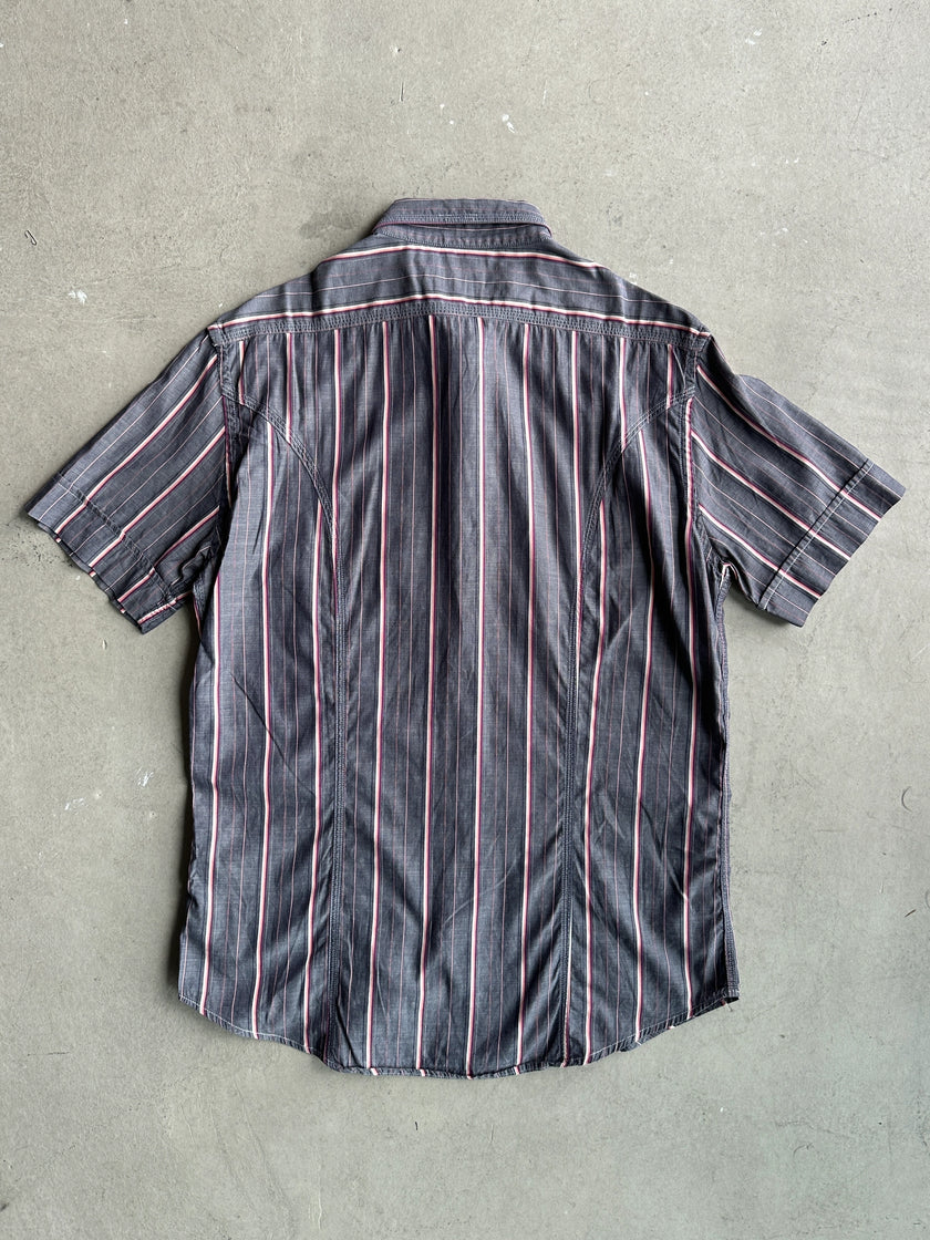 TRUSSARDI - 1990s STRIPED HALF SLEEVE SHIRT