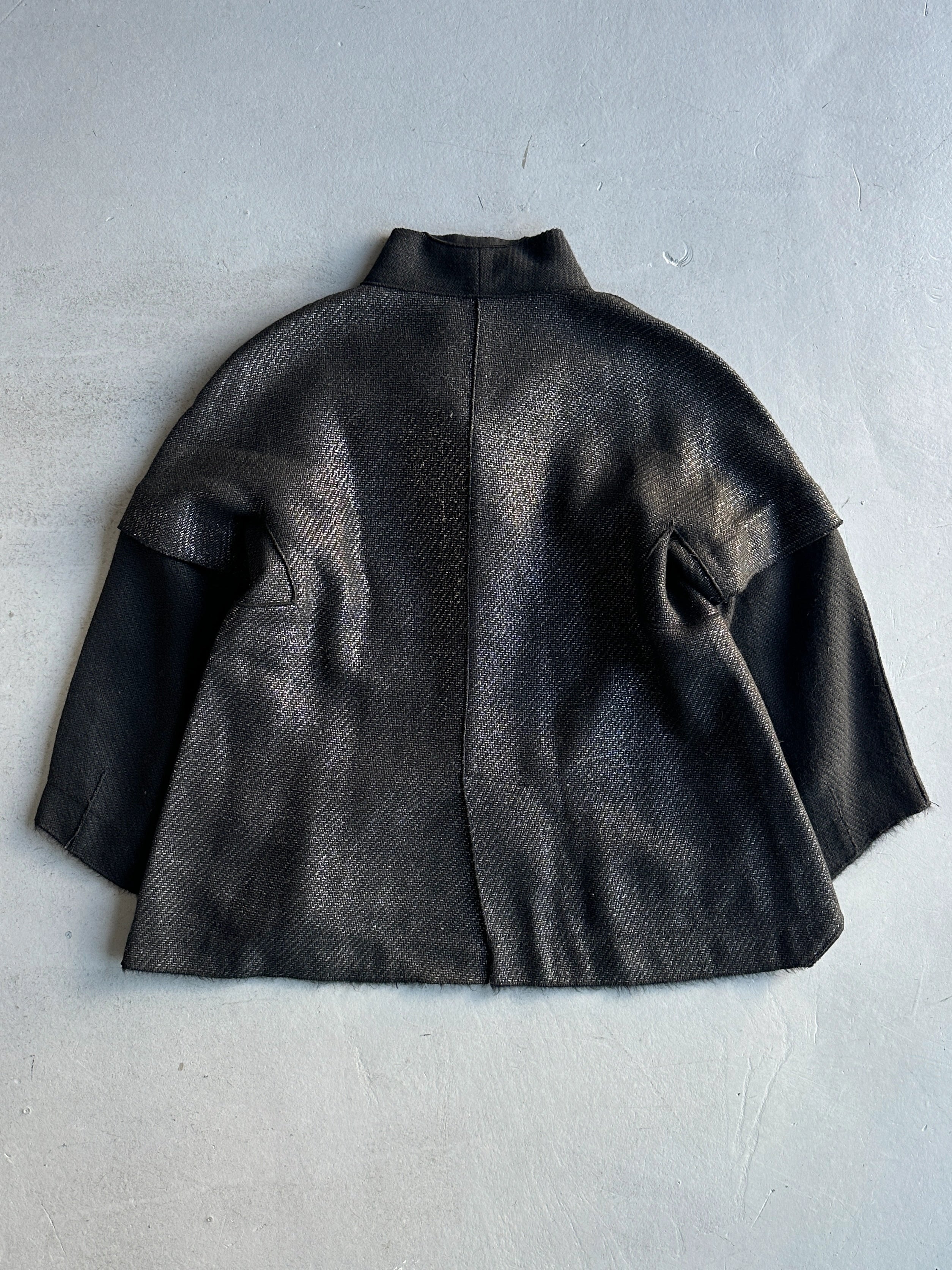 MARITHÉ + FRANÇOIS GIRBAUD - 2000s KIMONO ZIPPED CARDIGAN  WITH LAYERED SLEEVE