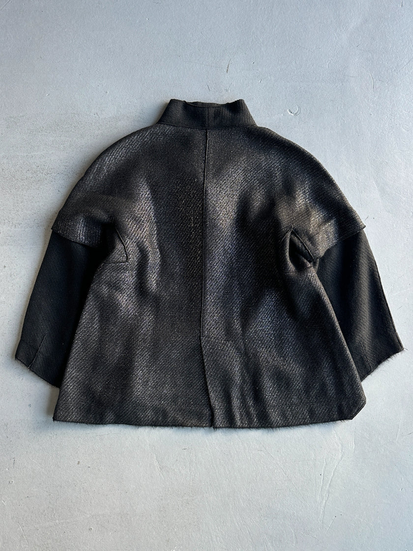 MARITHÉ + FRANÇOIS GIRBAUD - 2000s KIMONO ZIPPED CARDIGAN  WITH LAYERED SLEEVE