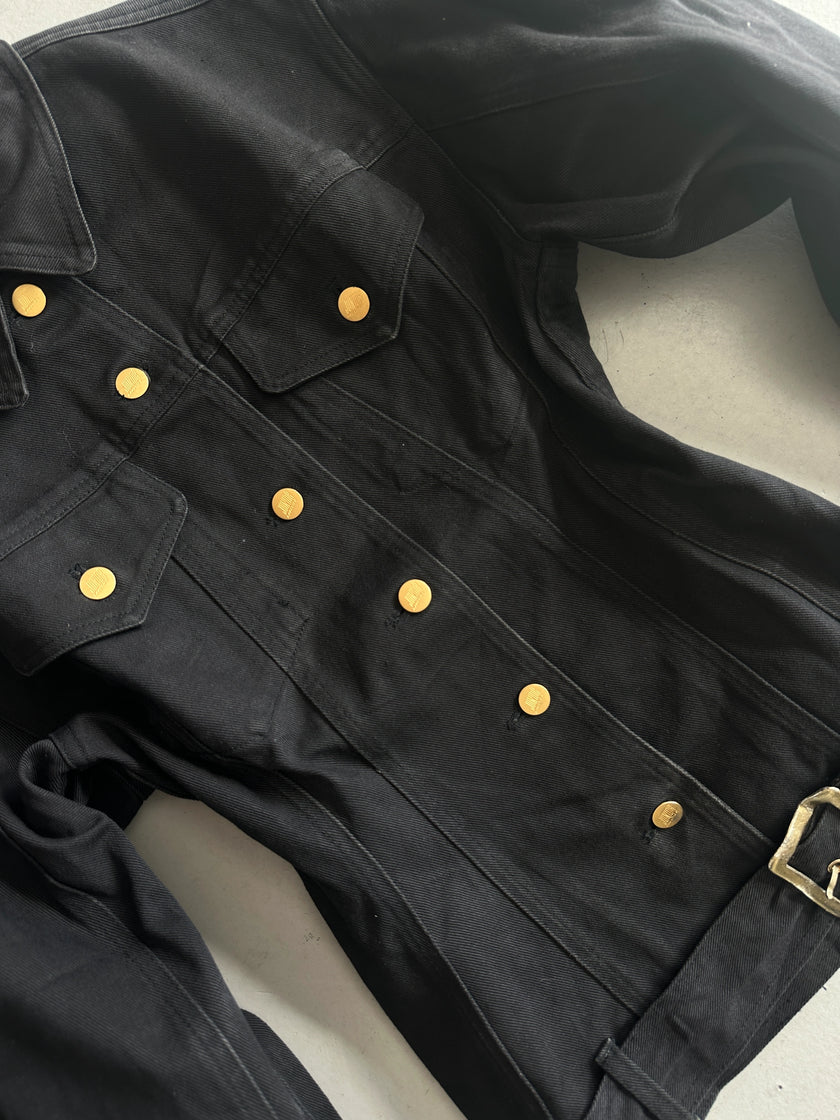 JEAN PAUL GAULTIER - S/S 1988  BLACK DENIM CORSET JACKET