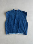 1980s ASYMMETRICAL CLOSURE DENIM GILET