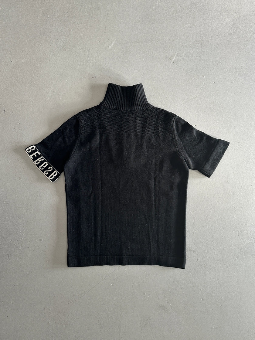 BIKKEMBERGS - 2000s FUNNEL NECK HALF SLEEVE JUMPER