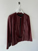 PIERRE CARDIN - 1990s SCULPTURAL OPEN FRONT LEATHER JACKET