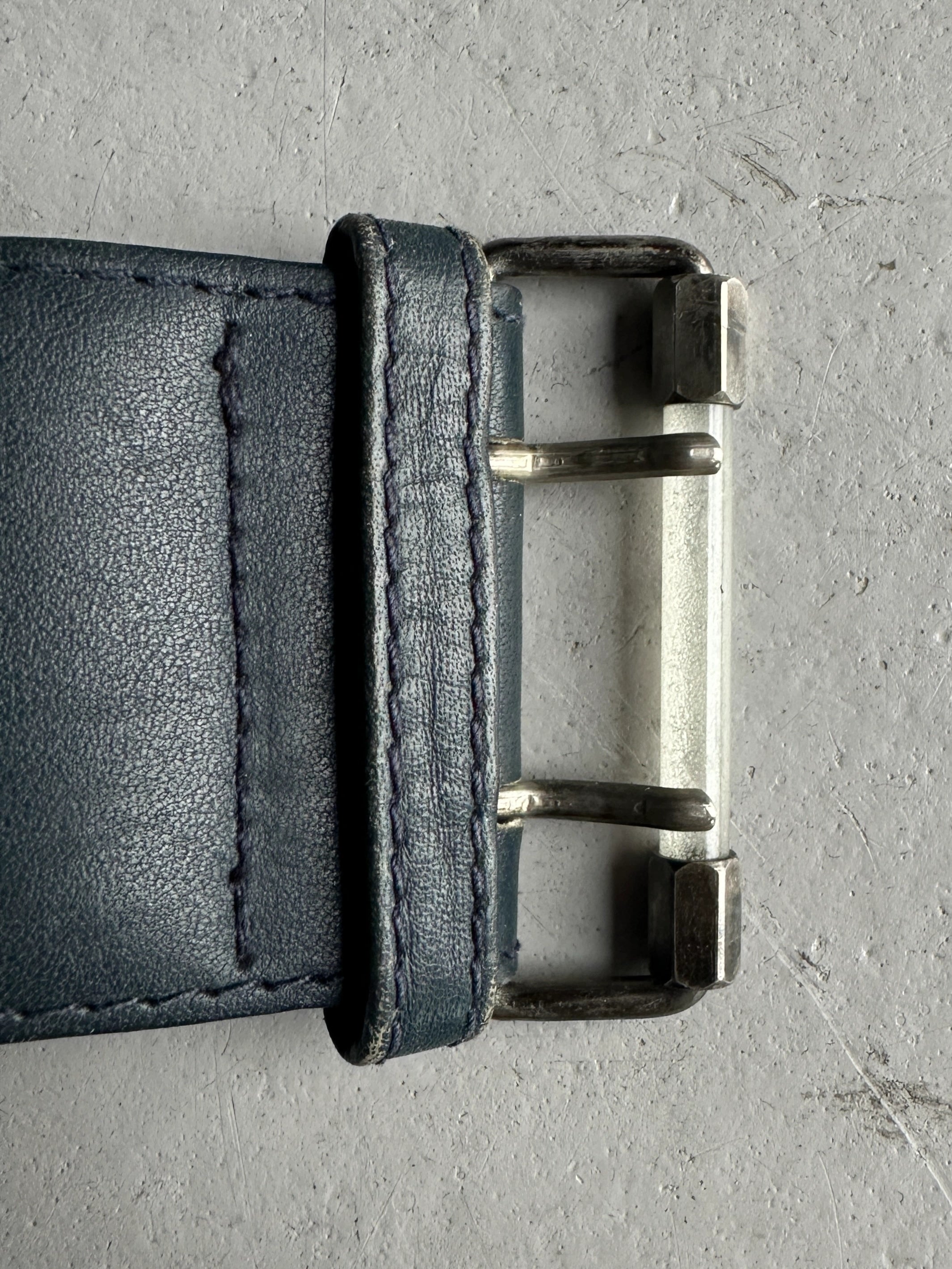 GIANNI VERSACE - 1980s DOUBLE BUCKLE LEATHER BELT