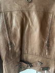 GIANFRANCO FERRÉ - early 2000s ASYMMETRICAL FRONT LEATHER BIKER JACKET