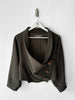 ISSEY MIYAKE - F/W 1989 CROP FIT SCULPTURAL JACKET WITH DRAPED COLLAR