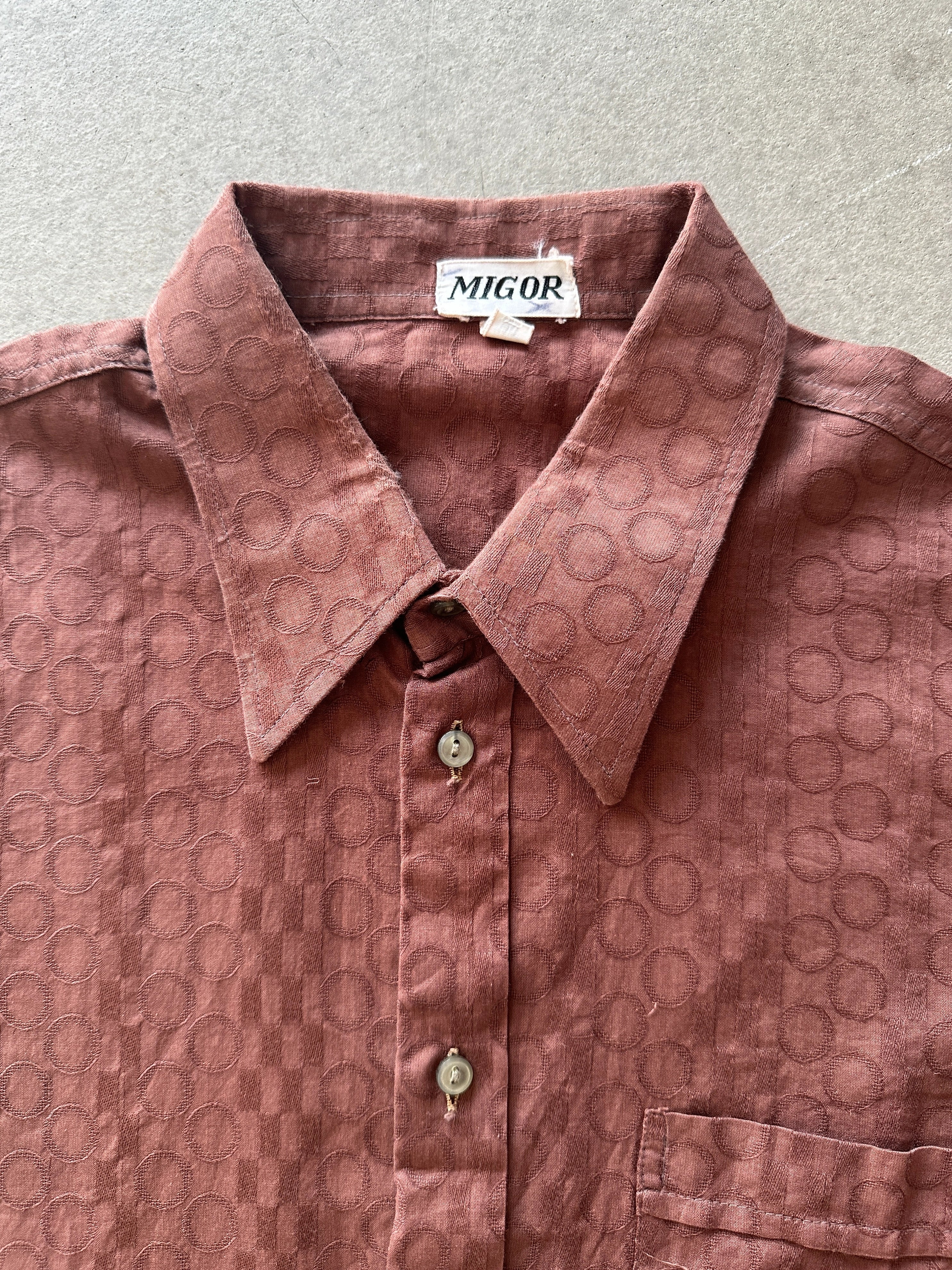 1980s JACQUARD PRINT HALF SLEEVE SHIRT