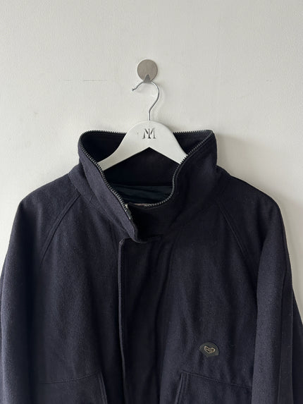 ITALIAN LABEL 1980s WOOL JACKET WITH REMOVABLE ZIPPED HOOD