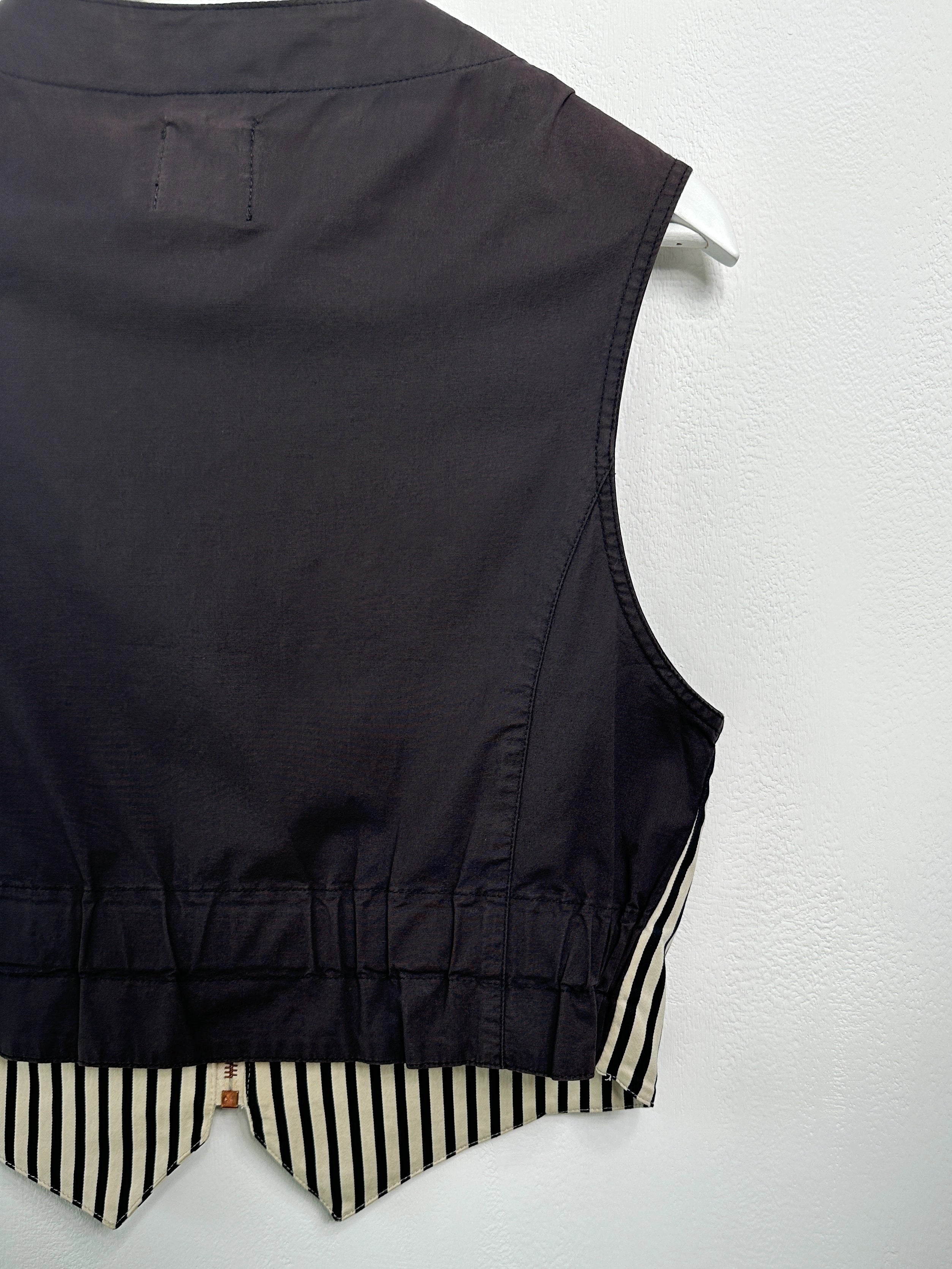 JEAN PAUL GAULTIER - 1990s STRIPED VEST ZIPPED GILET