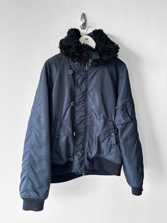 VERSACE - F/W 2003 NYLON BOMBER JACKET WITH OVERSIZED HOOD