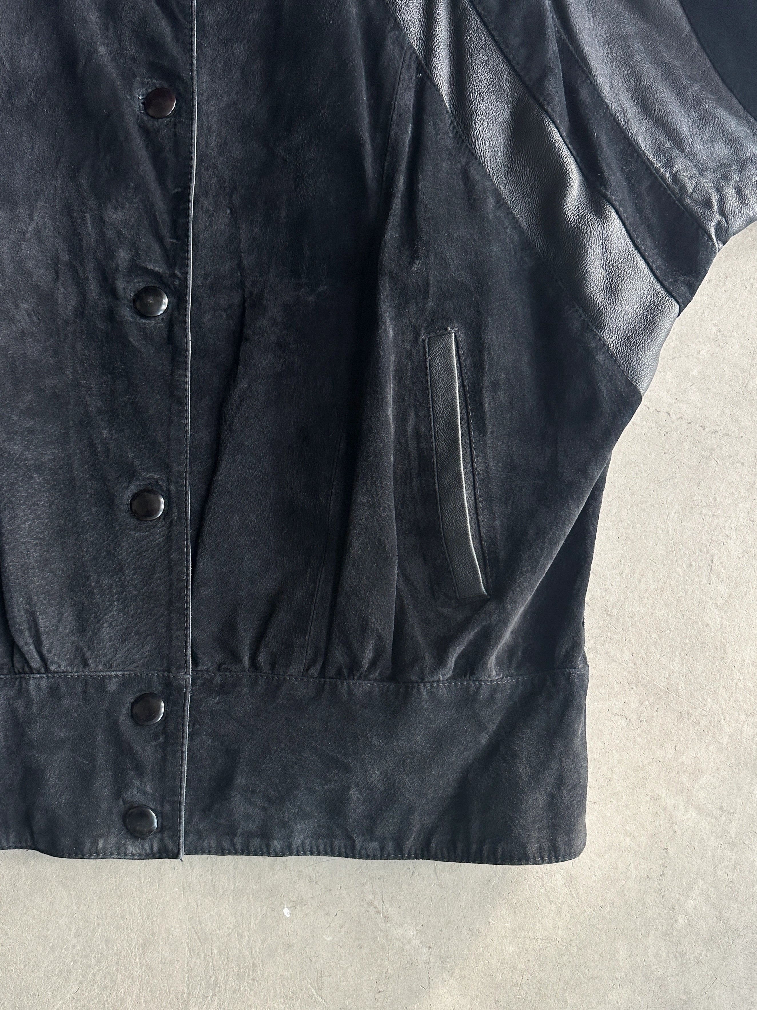 1980s PADDED SHOULDER SUEDE JACKET