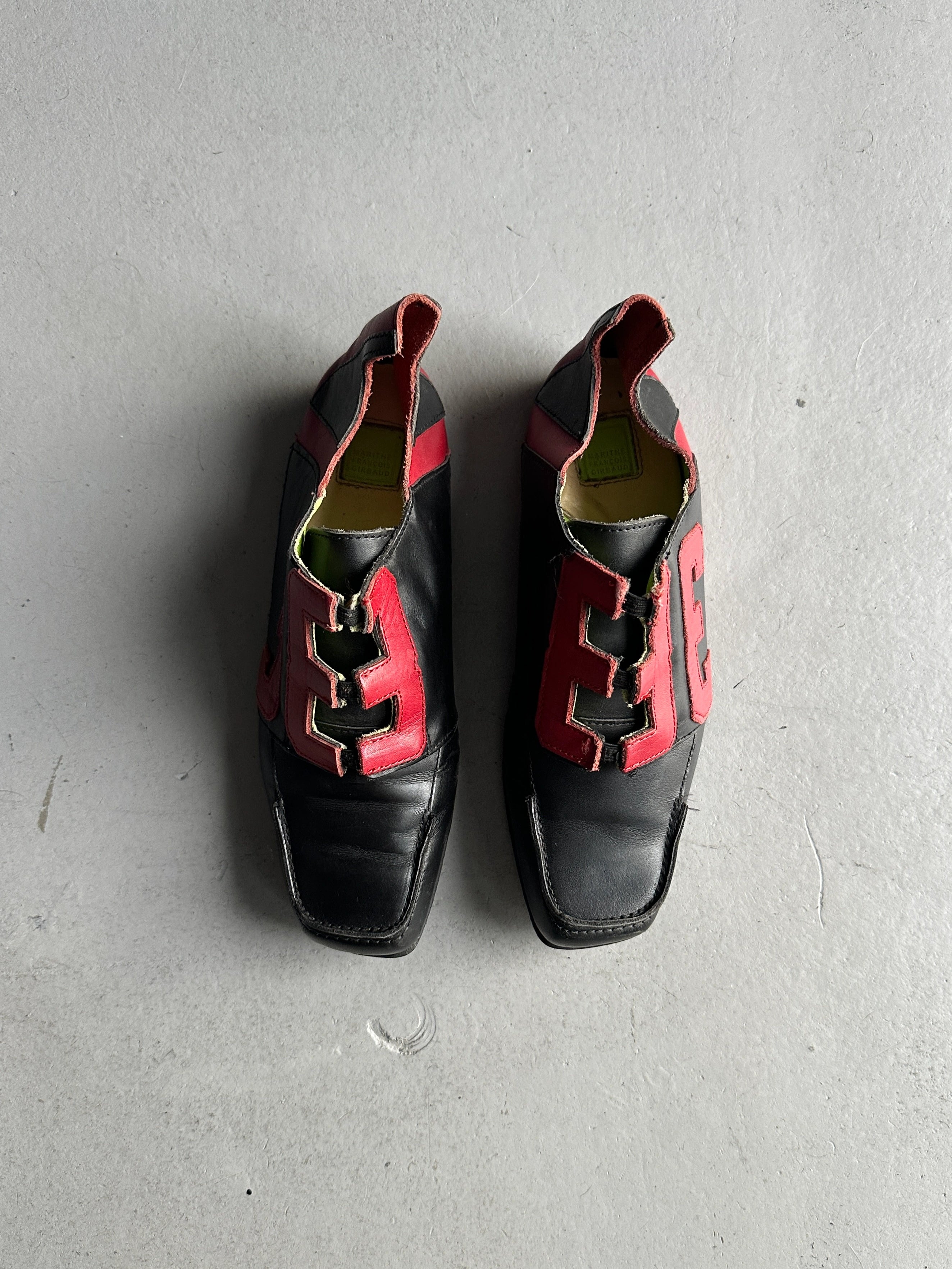 MARITHÉ + FRANÇOIS GIRBAUD - early 2000s SQUARE TOE SLIP ON TRAINERS