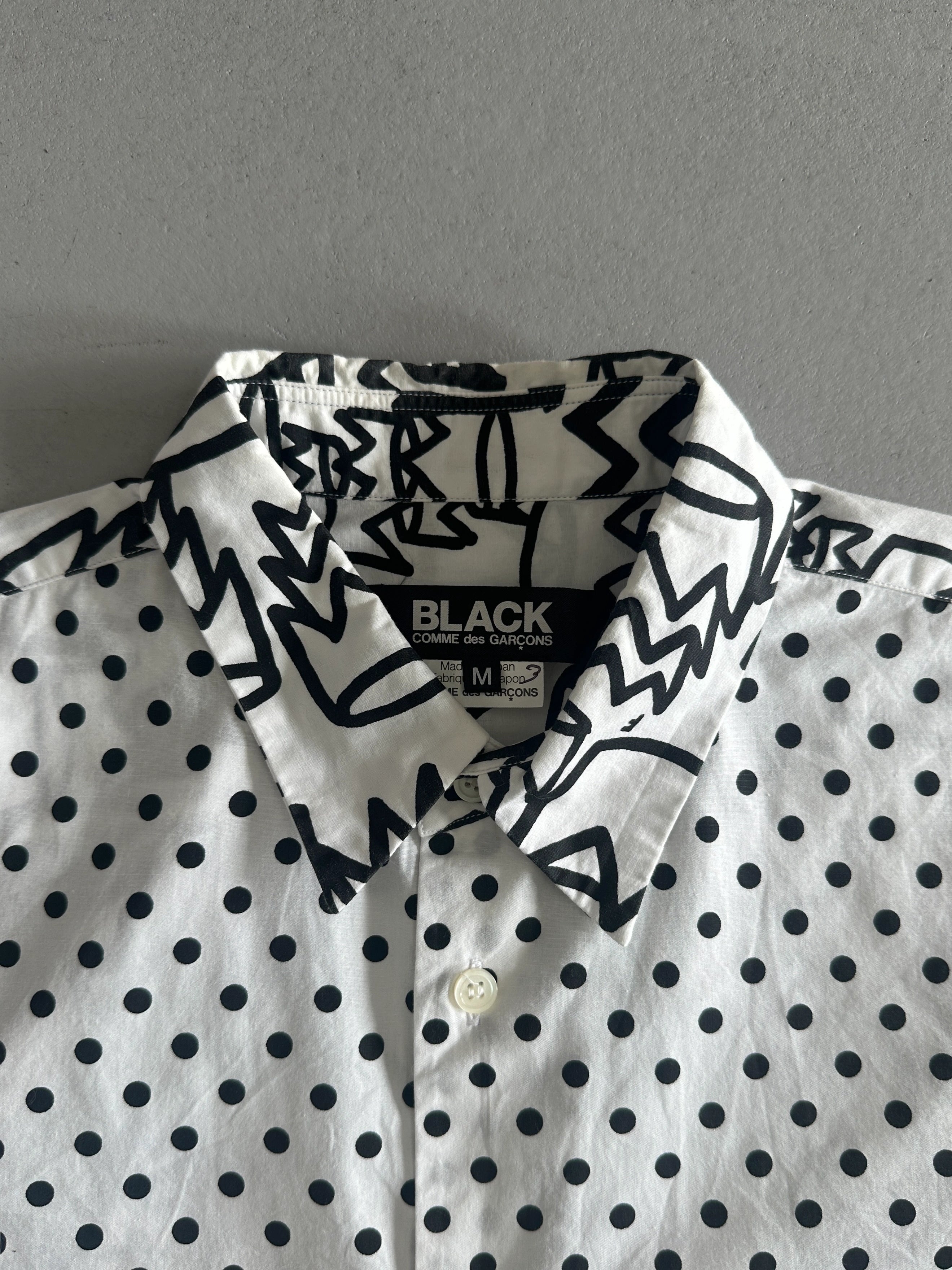 COMME DES GARÇONS - S/S 2013 POLKA DOTS FRONT PRINTED LONG SLEEVE SHIRT