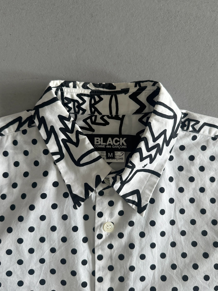 COMME DES GARÇONS - S/S 2013 POLKA DOTS FRONT PRINTED LONG SLEEVE SHIRT