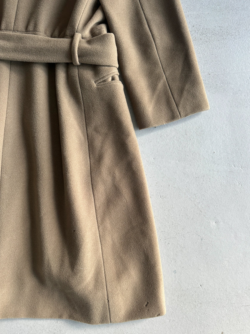 GIORGIO ARMANI - 1990s BELTED COLLARLESS COAT