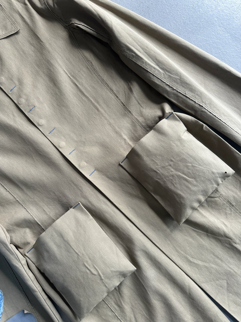 DIESEL - 1990s DECONSTRUCTED COAT WITH RAW EDGES