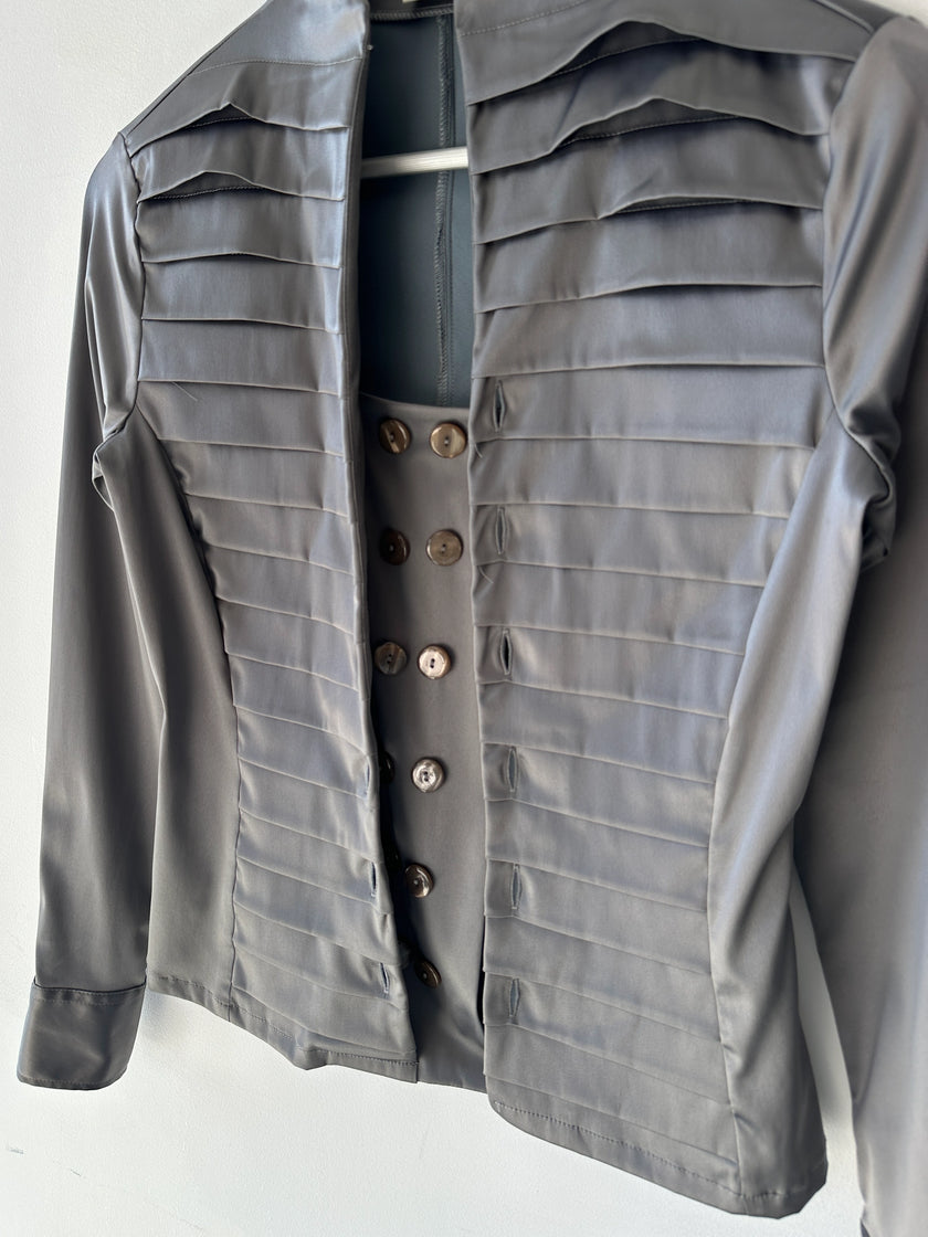 ITALIAN LABEL 1990 SATIN BUTTONED BLOUSE