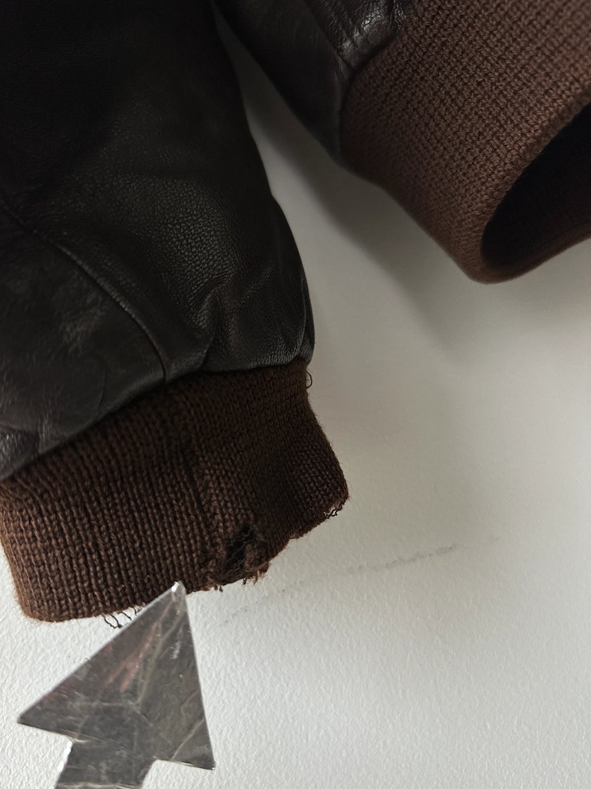 VERSACE - 1990S LEATHER BOMBER JACKET