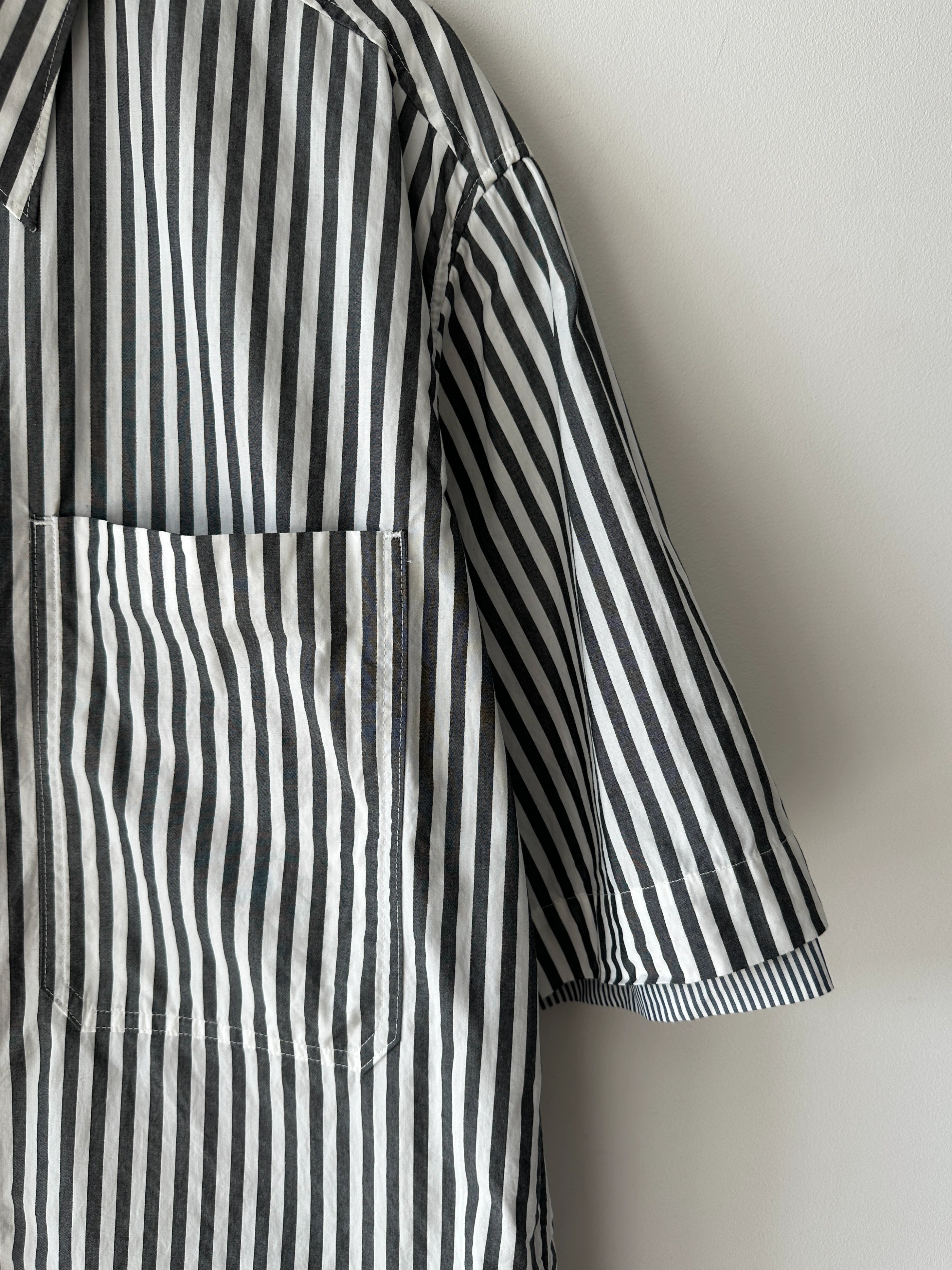 YOHJI YAMAMOTO Y'S - late 2000s DOUBLE LAYER SHORT SLEEVE SHIRT