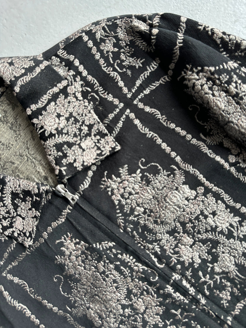 DRIES VAN NOTEN - 2000s METALLIC JACQUARD FLORAL COAT