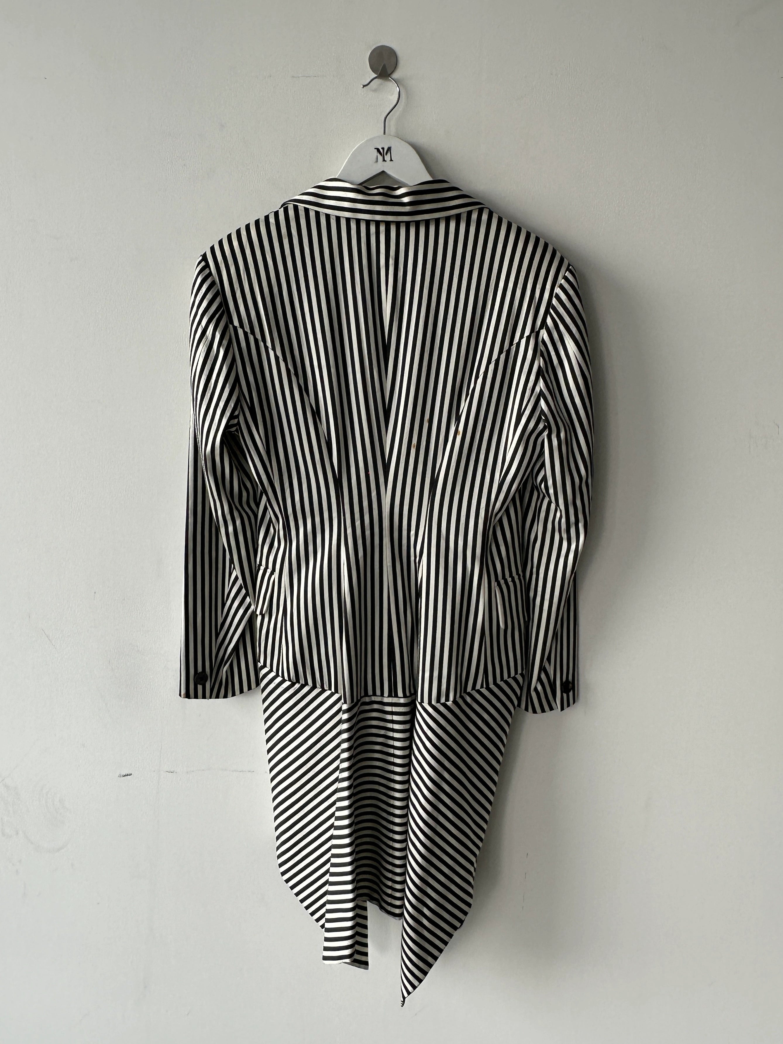 ISSEY MIYAKE - F/W 1995 TAILCOAT STRIPED BLAZER