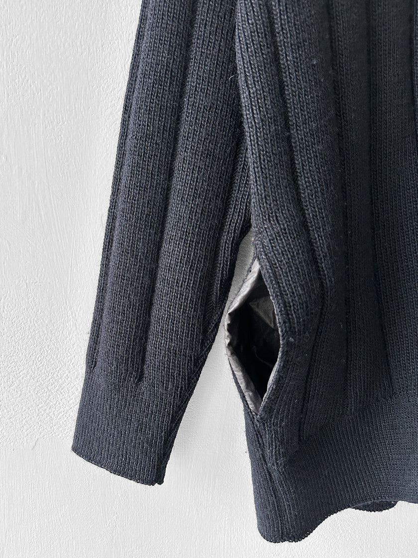 J.C. DE CASTELBAJAC X ICEBERG - late 1970s ZIPPED KNIT WITH COATED COTTON DETAILS