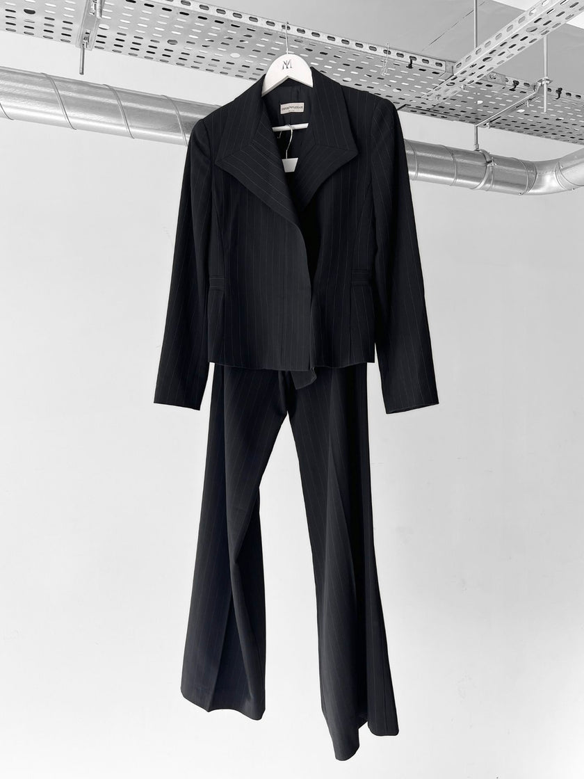 EMPORIO ARMANI - F/W 2001 PINSTRIPE SUIT WITH FLARED LEG TROUSERS