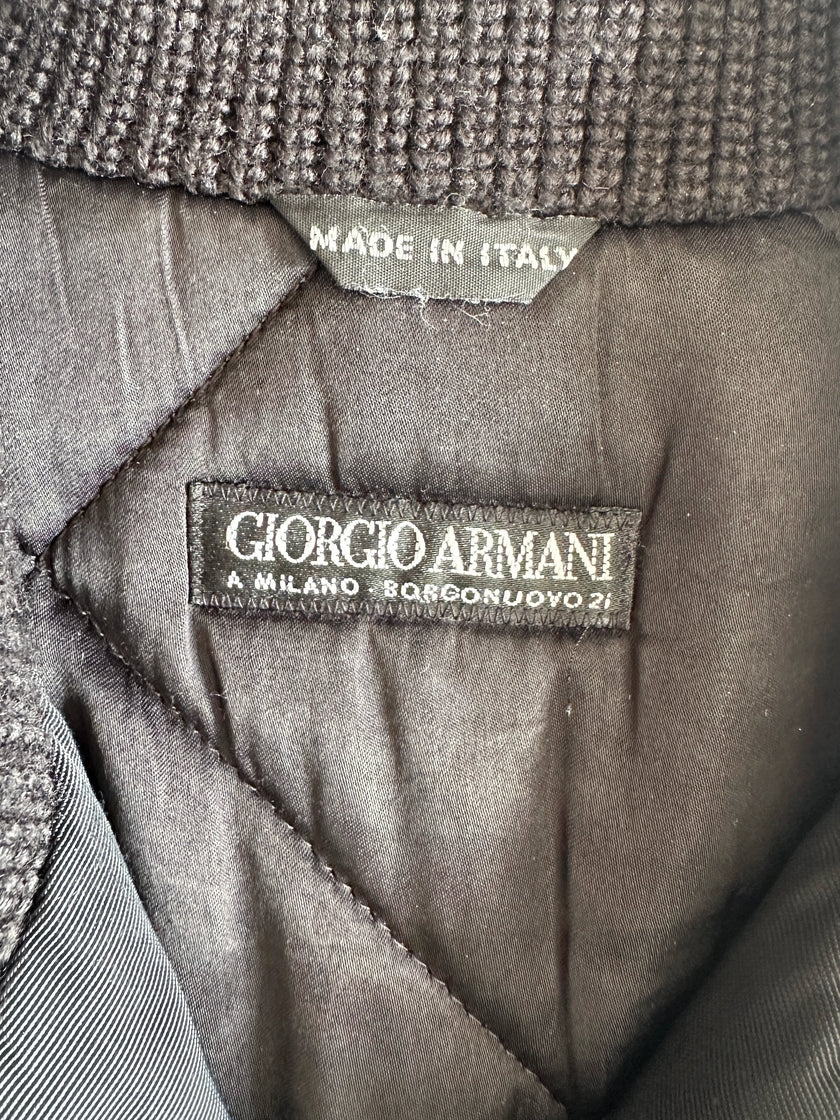 GIORGIO ARMANI - 1990s RIBBED HIGH NECK TWO WAY ZIP JACKET