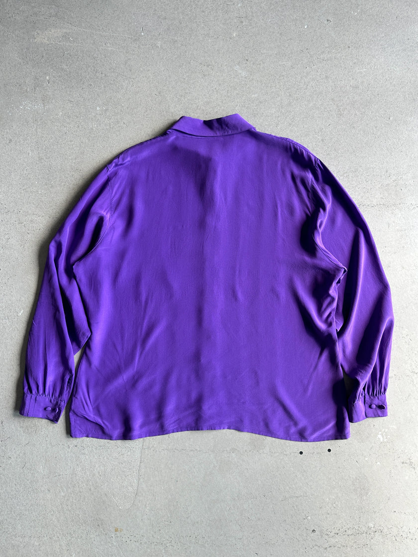 1980s SILK BLOUSE WITH PETER PAN COLLAR