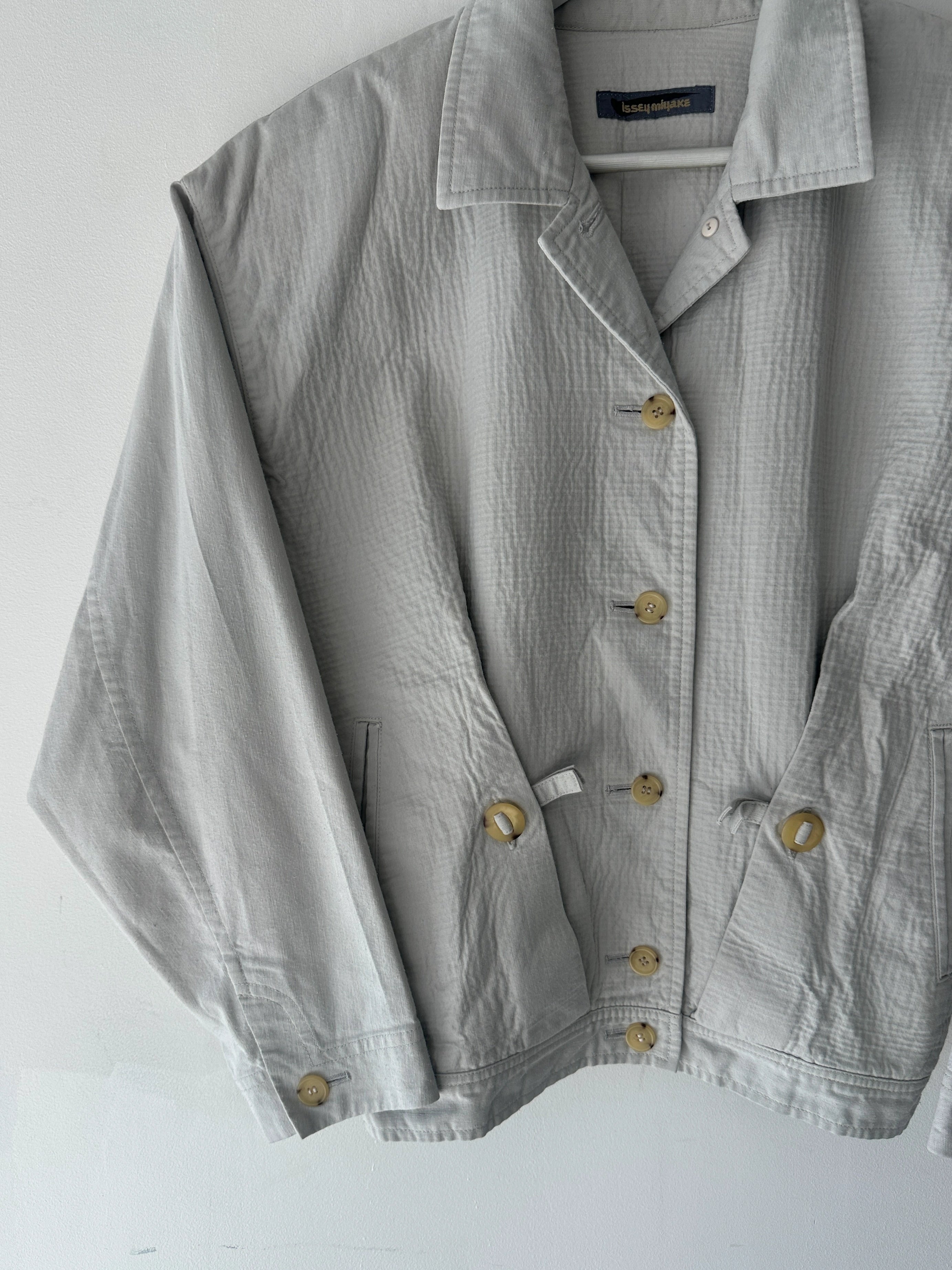 ISSEY MIYAKE - 1980s TEXTURED COTTON BOMBER JACKET