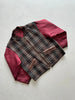 GIORGIO ARMANI LE COLLEZIONI 1990s PLAID WOOL JACKET WITH CONTRASTING SATIN SLEEVE