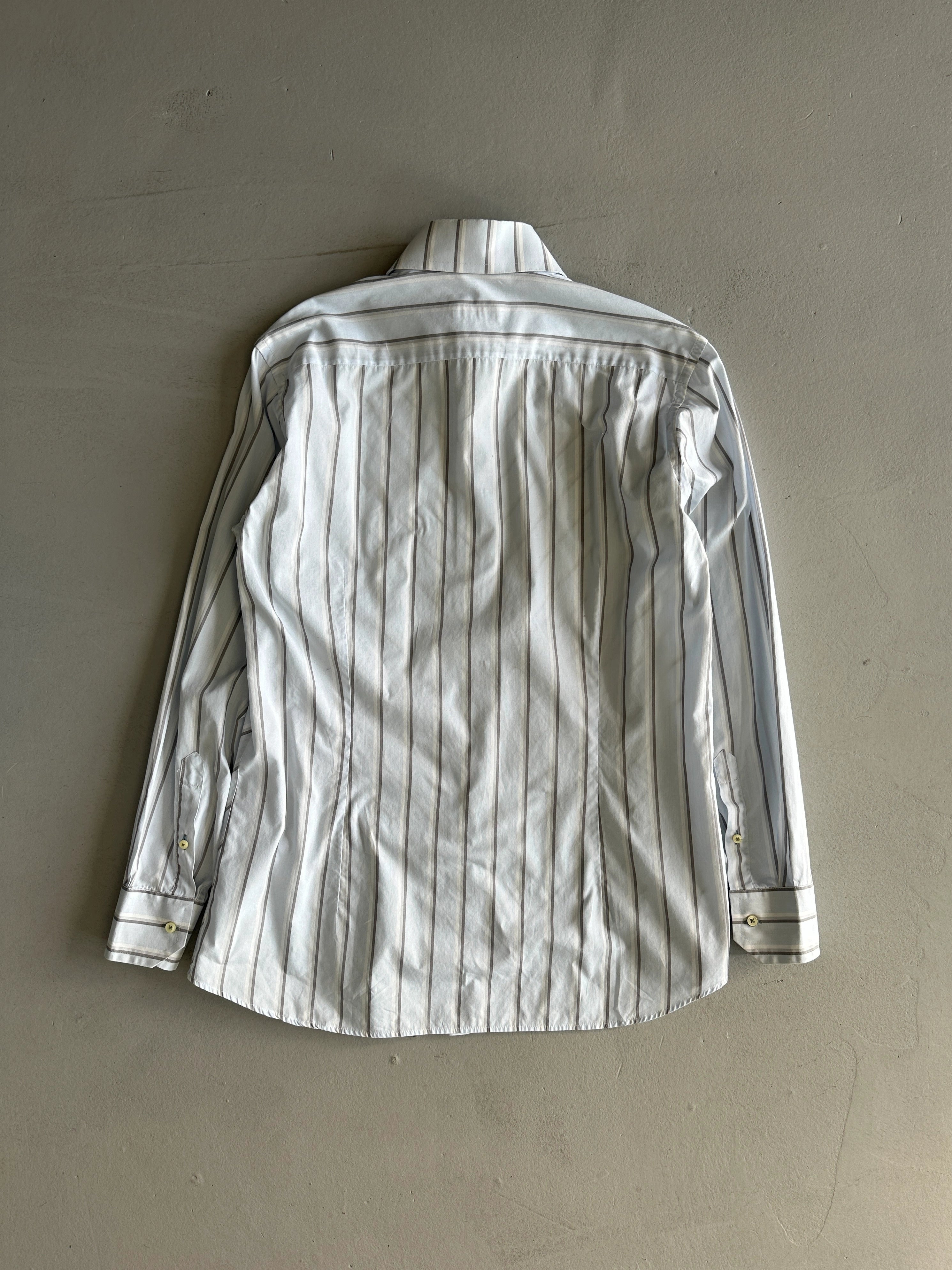 KRIZIA - 1990s SQUARE COLLAR STRIPED SHIRT