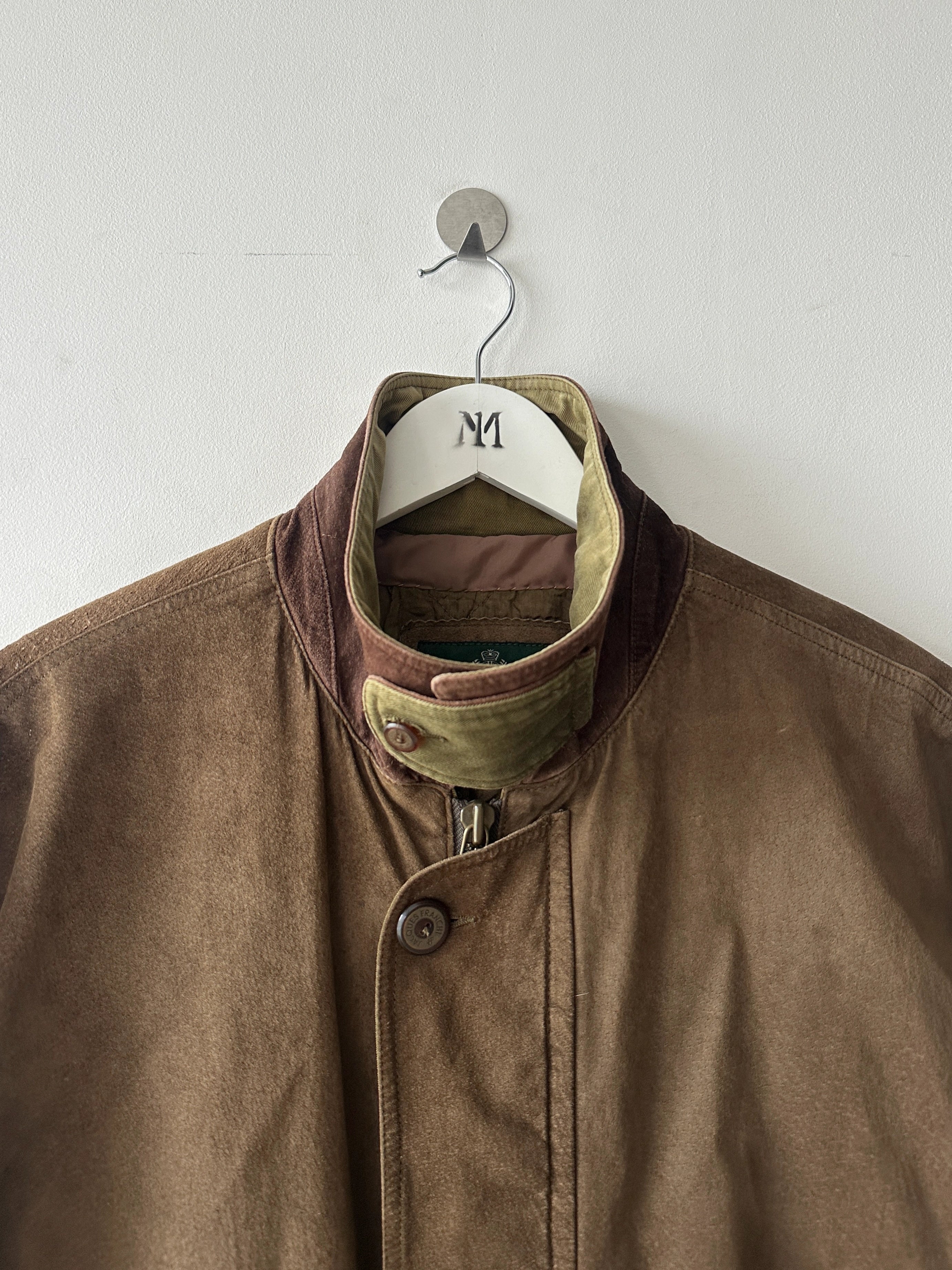 FRENCH LABEL 1980s PANELED BOMBER JACKET WITH SUEDE FRONT