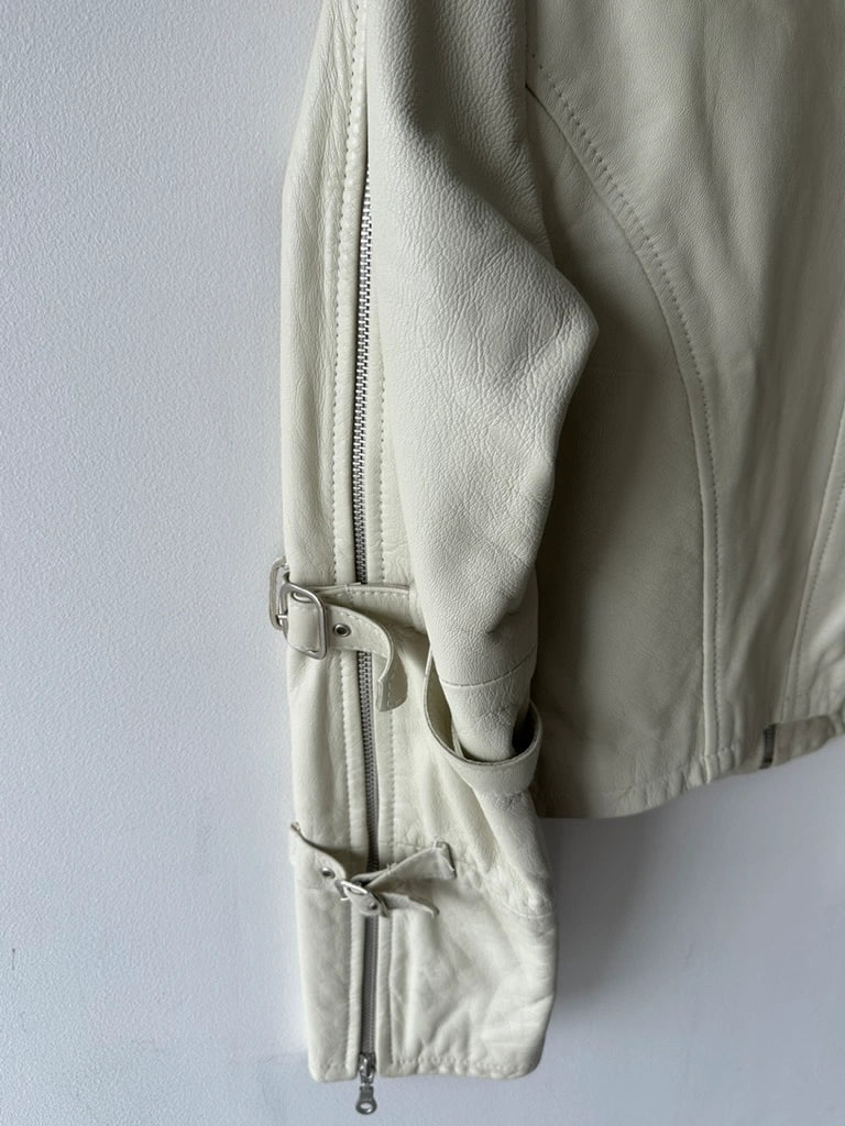 2000s CROP FIT BIKER LEATHER JACKET