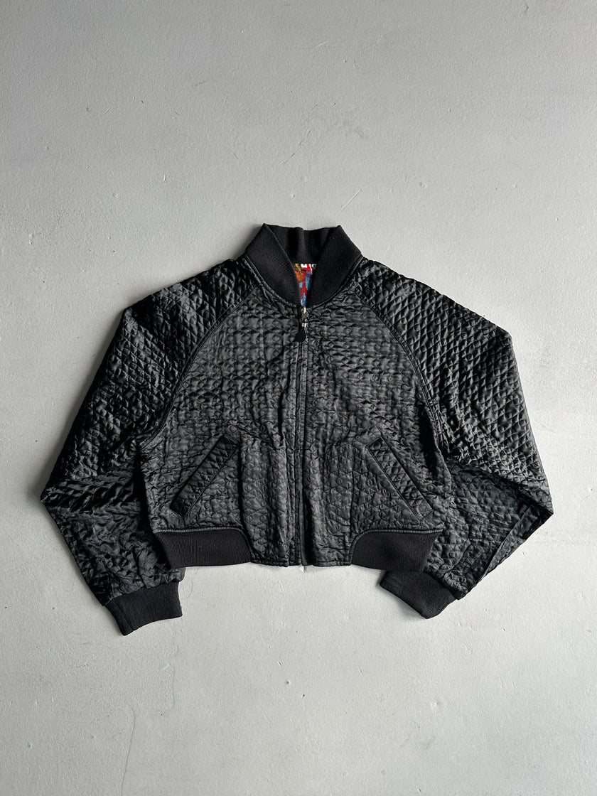 LOUIS FERAUD - 1980s REVERSIBLE BOXY FIT CROPPED BOMBER JACKET