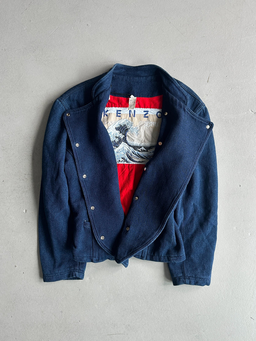 KENZO - 1980s DOUBLE BREASTED DENIM JACKET