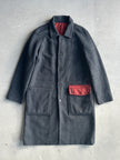 KENZO - 1990s WOOL COAT WITH CONTRASTING NYLON POCKET