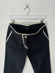 ANDREW MACKENZIE - early 2000s LOW RISE TROUSERS WITH CONTRASTING TRIM DETAILS