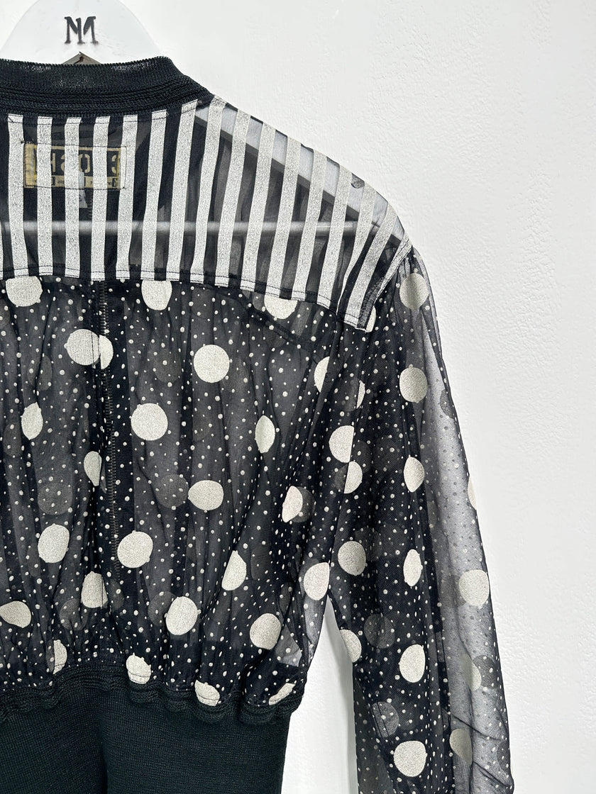 MARITHÉ + FRANÇOIS GIRBAUD x CLOSED - 1980s PANELED WAIST SHEER ZIPPED JACKET