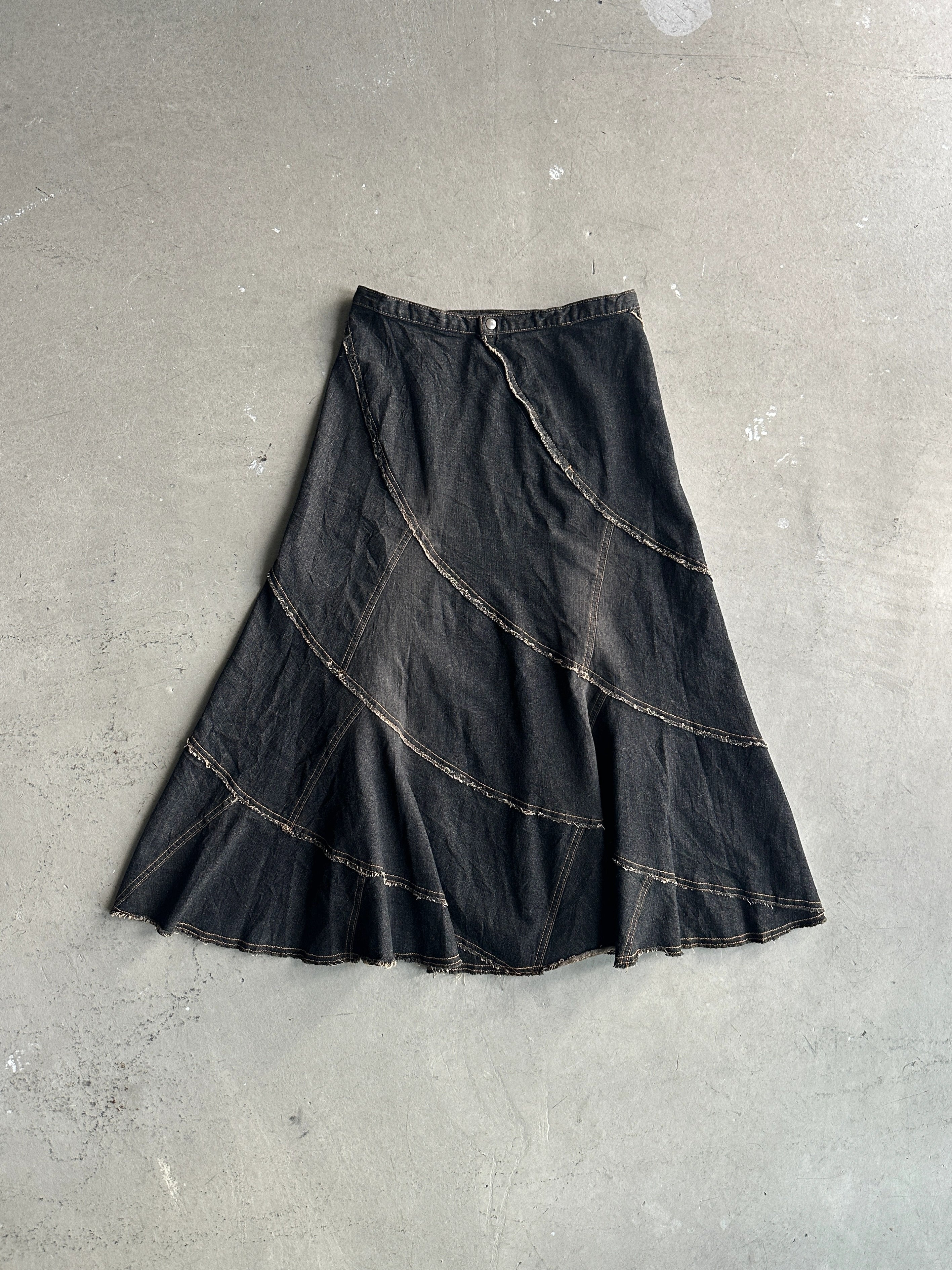 CORVO BIANCO - 2000s ASYMMETRICAL DENIM SKIRT