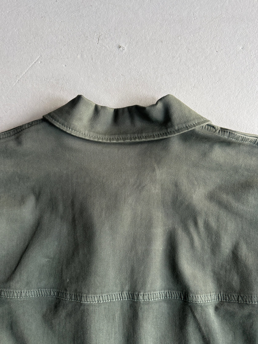 1990s ASYMMETRICAL SHIRT WITH WOOL LAYERED SLEEVE