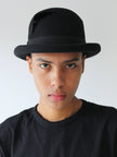 EMPORIO ARMANI - 2000s BOWLER HAT WITH GEOMETRIC CUT