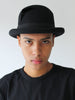 EMPORIO ARMANI - 2000s BOWLER HAT WITH GEOMETRIC CUT