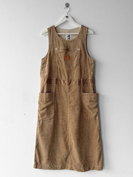 ISSEY MIYAKE HAI - 1980s MAXI DUNGAREE DRESS WITH OVERSIZED POCKETS