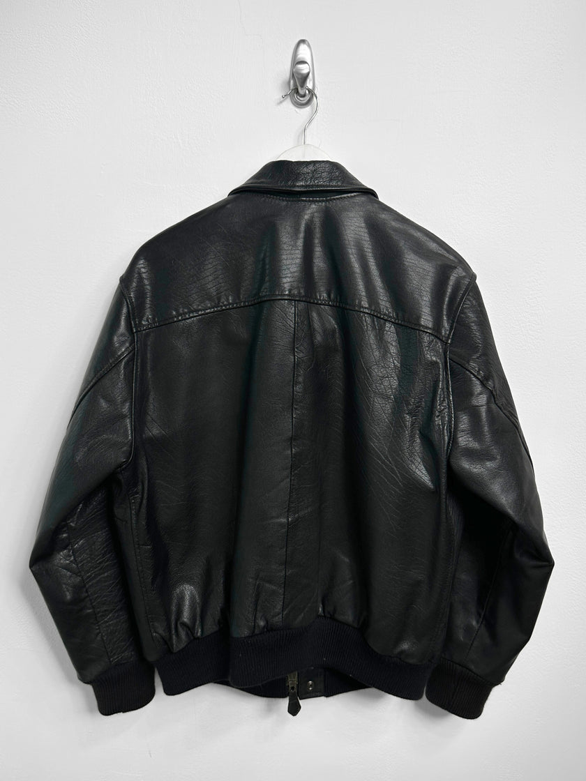 EMPORIO ARMANI - 1980s LEATHER BOMBER JACKET