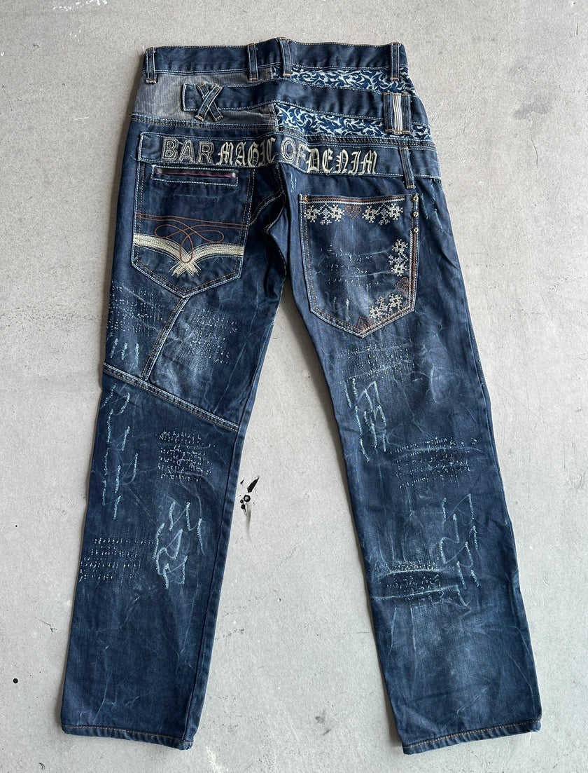 2000s MULTI CLOSURE LAYERED FRONT JEANS