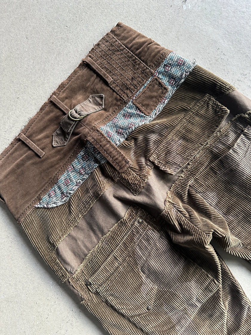 MARITHÉ + FRANÇOIS GIRBAUD - 2000s CORDUROY CARGO TROUSERS WITH SIDE ZIP